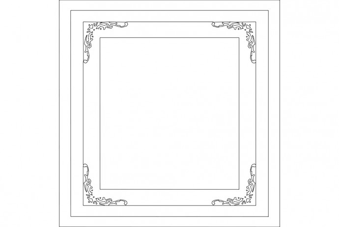 Скачать dxf - Рамка декоративные рамки рамка виньетка