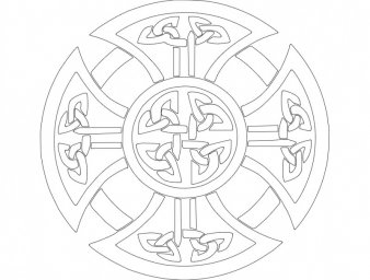 Скачать dxf - Кельтские символы кельтский орнамент круг и крест кельтские