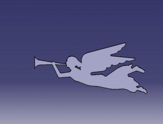 Скачать dxf - Рисунок ангел флюгер ангел логотип журавль ангел трафарет