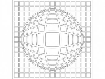 Скачать dxf - Сетка для рисования сфера шар глобус с координатной