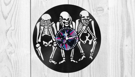 Часы из виниловой пластинки скелет кгб часы из виниловых пластинок