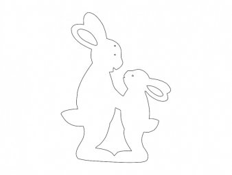 Скачать dxf - Поделки шаблоны трафарет зайчика шаблоны животных пасхальный кролик