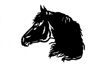 Скачать dxf - Черные силуэты головы лошади силуэт лошади голова лошади