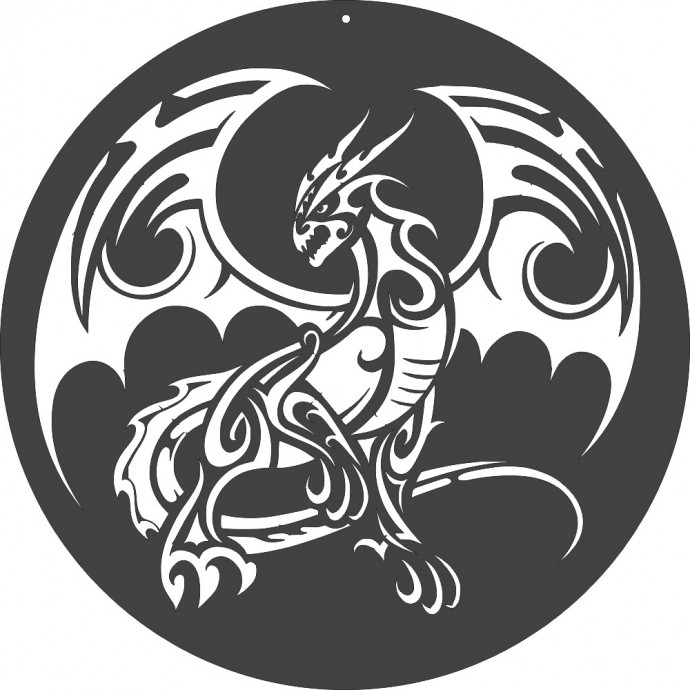 Скачать dxf - Кельтские рисунки эскизы татуировок инь ян символ дракон