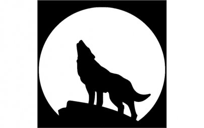 Скачать dxf - Силуэт волка воющего на луну рисунки силуэт воющего