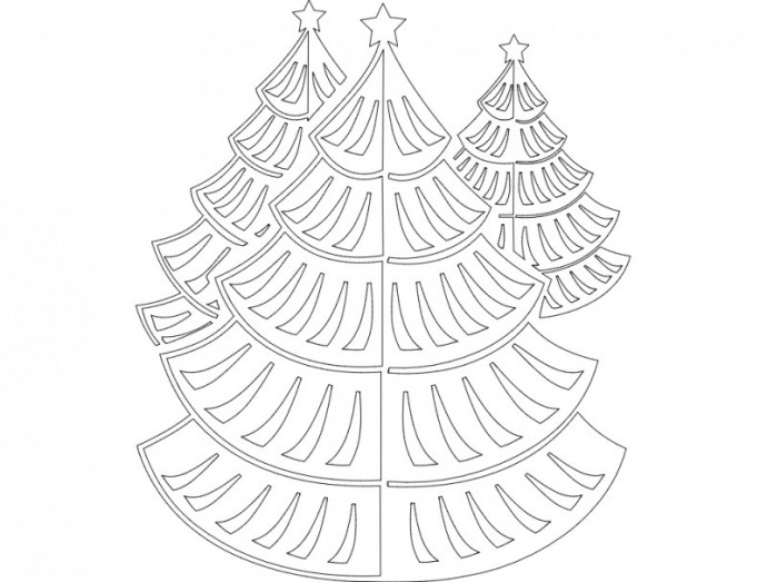 Скачать dxf - Елка для вырезания шаблон елки для вырезания из