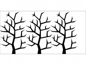 Скачать dxf - Силуэт деревьев ветви стилизованно силуэты деревьев зима силуэт
