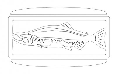 Скачать dxf - Силявка рыба контур рыба контурный рисунок рыба скелет