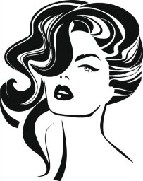Силуэт прически стилизованные волосы логотип девушка с волосами женщина