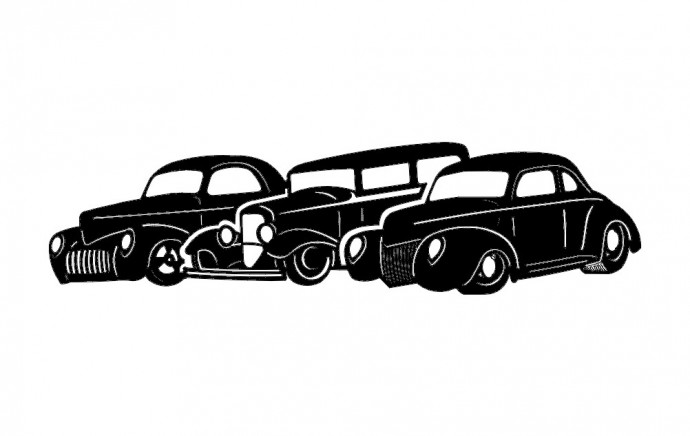 Скачать dxf - Силуэт автомобиля автомобиль рисунок старинный автомобиль винтажные автомобили