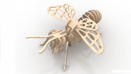 Скачать dxf - Сборная деревянная модель пчела 3д пазлы из дерева