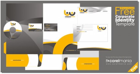Фирменный стиль дизайн макет разработка фирменного стиля серый желтый фирменный