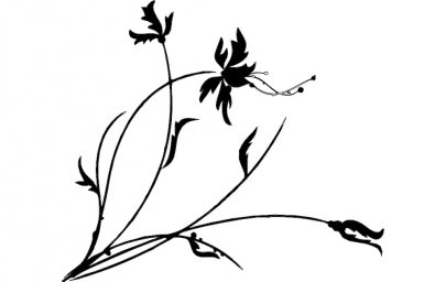 Скачать dxf - Цветочный узор силуэт узоры черные растение цветочный узор