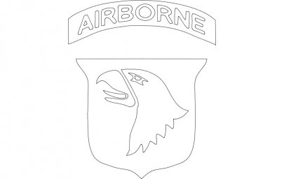 Скачать dxf - Airborne screaming eagles эмблема авто эмблемы