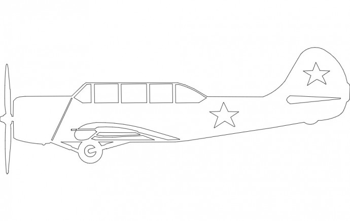 Скачать dxf - Рисунок самолета як-3 легко самолёты авиация як-7 схема