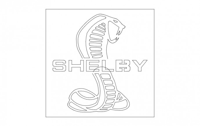 Скачать dxf - Логотип шелби кобра рисунок shelby snake эмблема лого