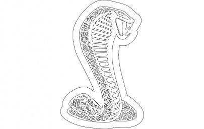Скачать dxf - Рисунок кобра стилизованная эмблема шелби кобра