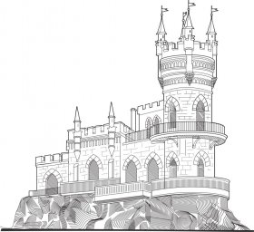 Красивые замки для раскрашивания крым дворцы рисунок замка иллюстрация раскраска