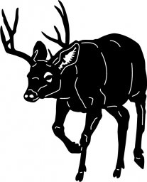 Скачать dxf - Силуэт оленя олень трафарет оленя лось рисунок черный
