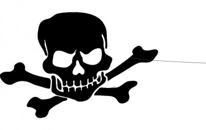 Скачать dxf - Череп и кости символ иконка череп с костями
