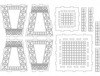 Скачать dxf - Чертеж архитектурный архитектурные эскизы архитектура чертеж пространственные стержне