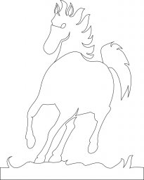 Скачать dxf - Конь шаблон для вырезания трафарет лошади для вырезания