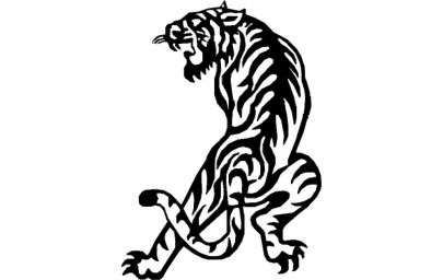 Скачать dxf - Тигр вектор тигр dxf рисунок тигра рисунок бегущего