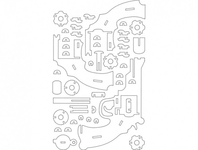 Скачать dxf - Пистолет из фанеры лобзиком чертежи револьвер из фанеры