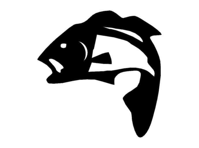 Скачать dxf - Рисунок силуэт хищной рыбы рыба логотип трафарет рыбы