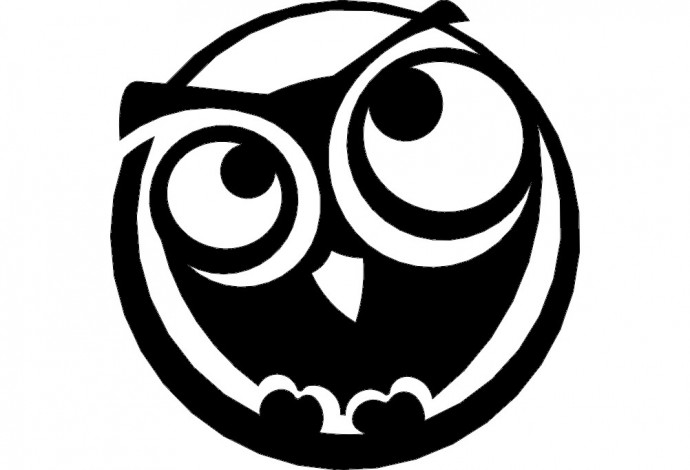Скачать dxf - Сова логотип совенок логотип сова значок чб совенок