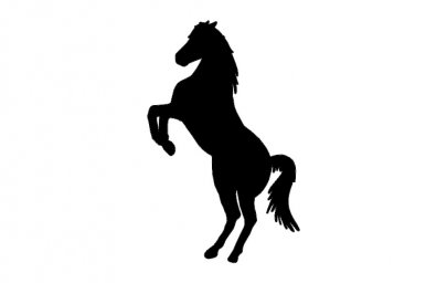 Скачать dxf - Силуэт лошади лого конь на дыбах лошадь контур