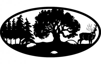 Скачать dxf - Силуэт лес для лого плазменная резка природа макеты