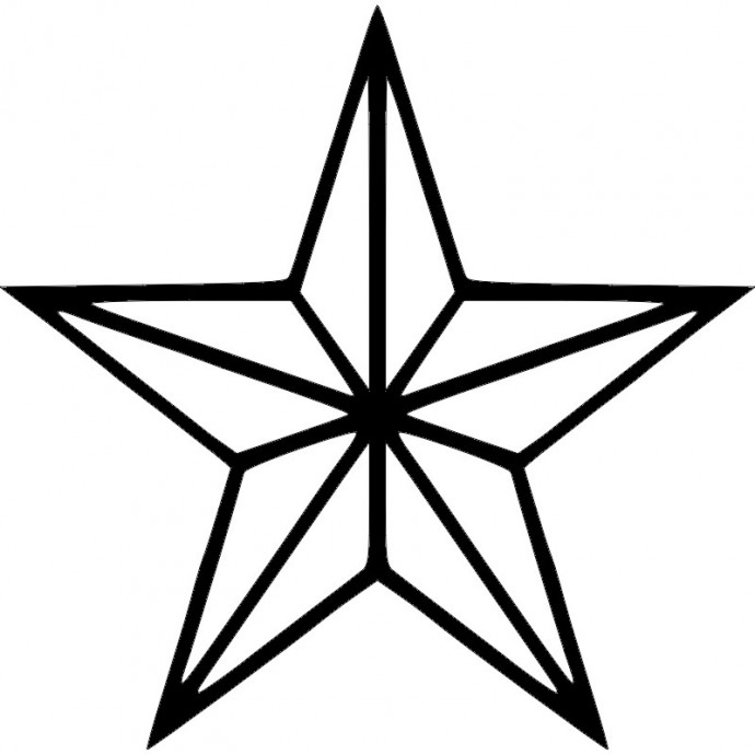 Скачать dxf - Контур звезды пятиконечной звезды шаблон звезды звезда пятиконечная