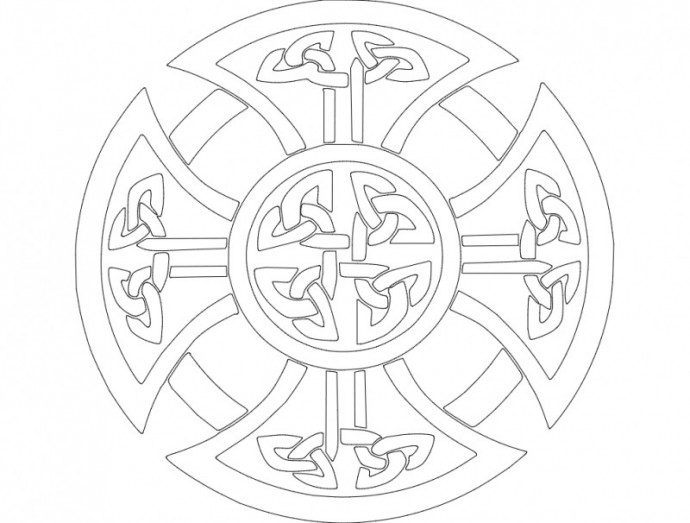 Скачать dxf - Кельтские символы кельтский орнамент круг и крест кельтские