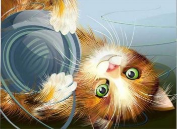 Рыжий котенок рисунок кошка кошечка