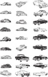 Стилизованные машины стилизованное изображение автомобиля винтажные машины автомобиль в векторе