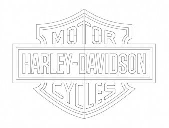 Скачать dxf - Харлей дэвидсон лого трафарет harley davidson logo harley