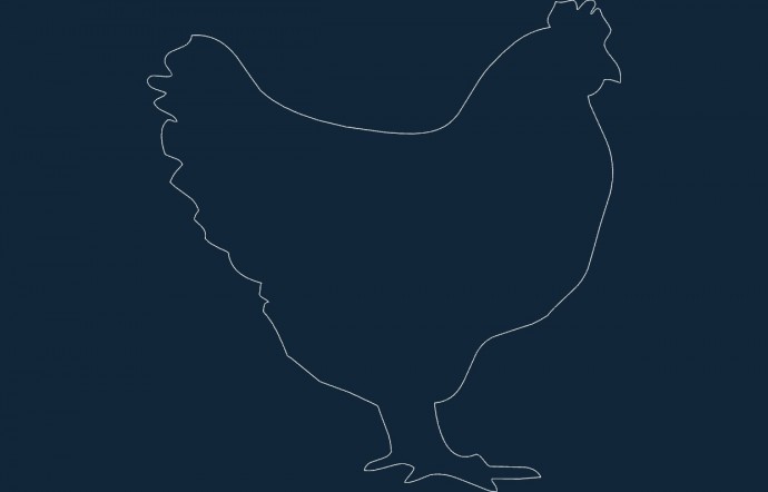 Скачать dxf - Силуэты животных курица значок курица