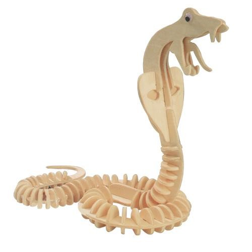 Скачать dxf - Деревянная кобра игрушка 3d пазл змею 3д модель