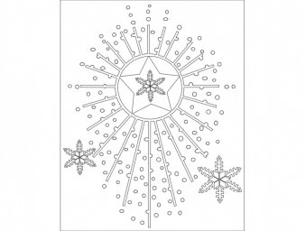 Скачать dxf - Звезда снежинка крючком схема украшение снежинка вышивка снежинки