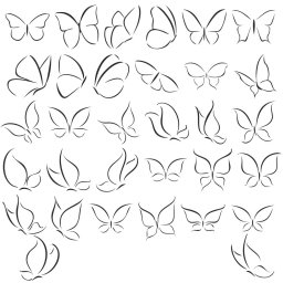 Контур бабочки бабочки векторные рисунок бабочки для плоттерной резки контур