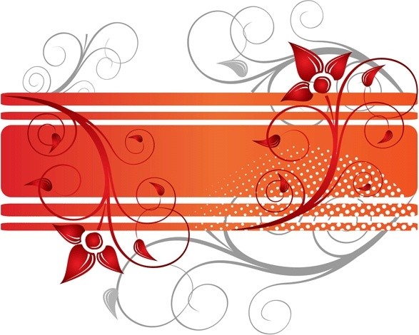 Векторные цветы баннер для текста графика узоры красные векторные линии цветы 5193