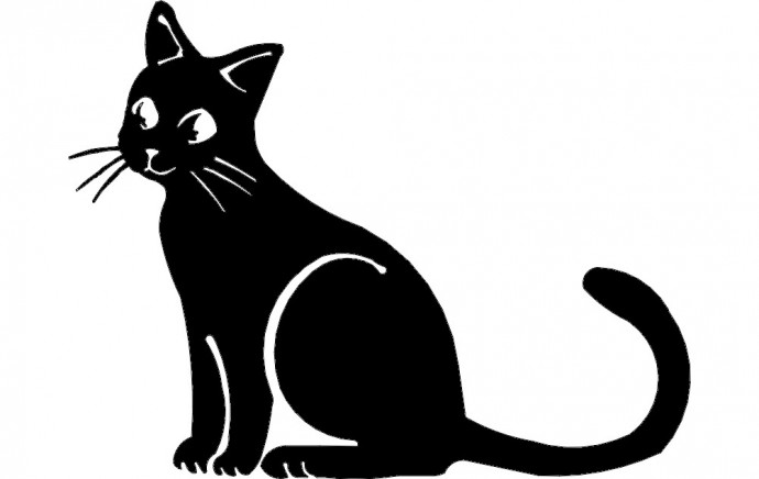 Скачать dxf - Кошечка вектор кошка кошки силуэт эскизы, шаблоны кошки