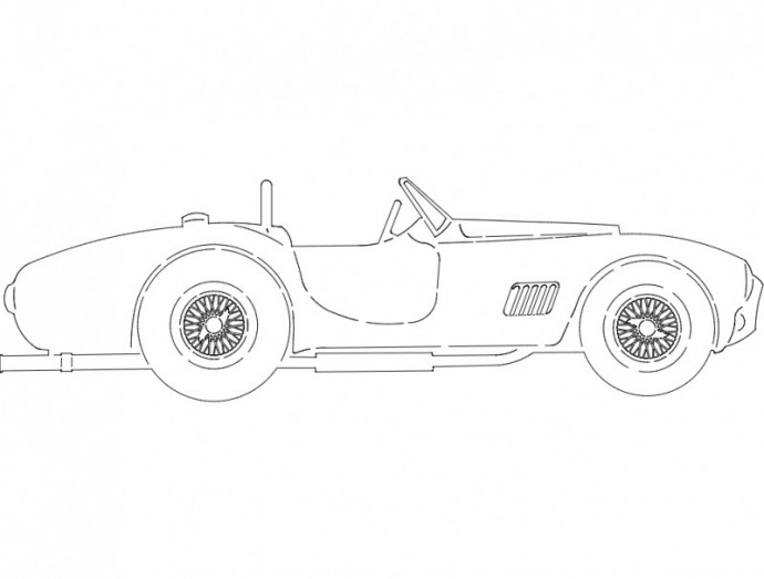 Скачать dxf - Porsche 550 spyder чертеж раскраски автомобили рисунок автомобиля