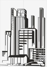 Стилизованное изображение города архитектура современный город здание архитектурные фантазии черних