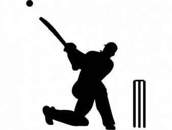 Скачать dxf - Cricket cricket clipart силуэт хоккеиста на белом фоне