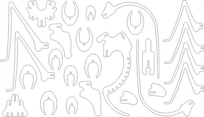 Скачать dxf - Поделки для выпиливания лобзиком чертежи трафарет животных для