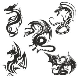 Дракон для плоттерной резки татуировка дракон маленький дракон эскиз векторный