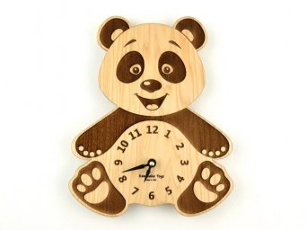 Панда часы деревянные из фанеры часы деревянные часы панда детские
