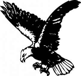 Скачать dxf - Черно белые силуэты эмблема американский черно белая орел